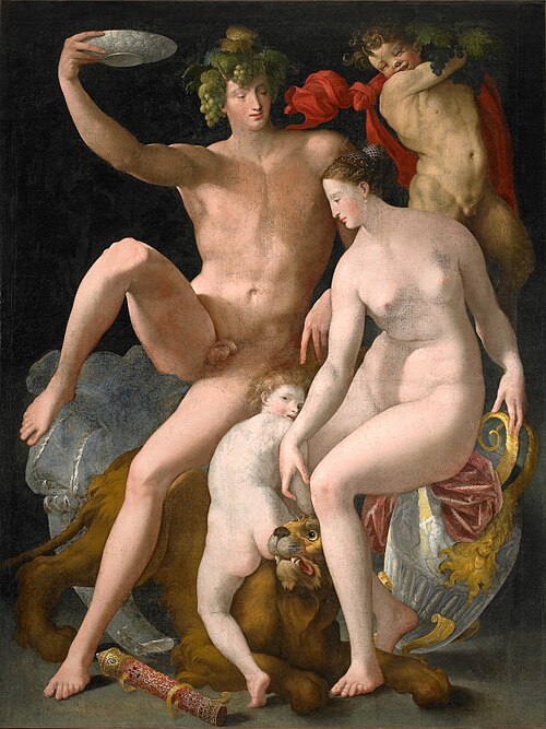 Bacchus, Vénus et Amour, 1531, Rosso Fiorentino