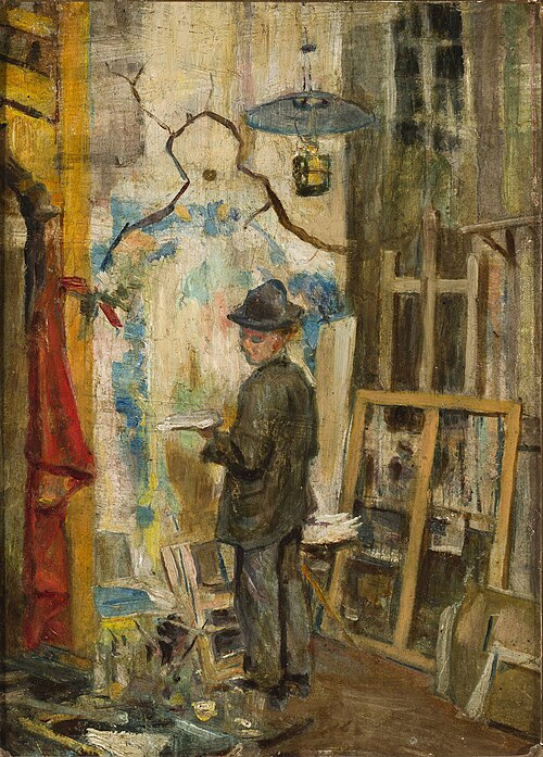 Józef Mehoffer in the studio, 1893, Stanisław Wyspiański