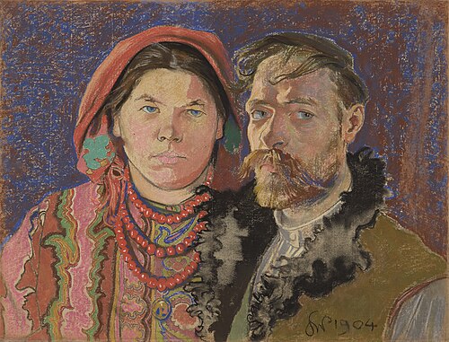 Portrait of the artist and his wife, 1904, Stanisław Wyspiański