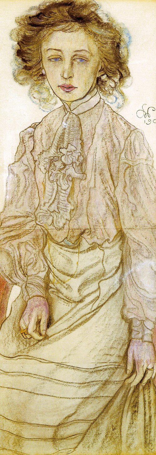 Portrait of Józefa Krzyształowiczowa, 1904, Stanisław Wyspiański