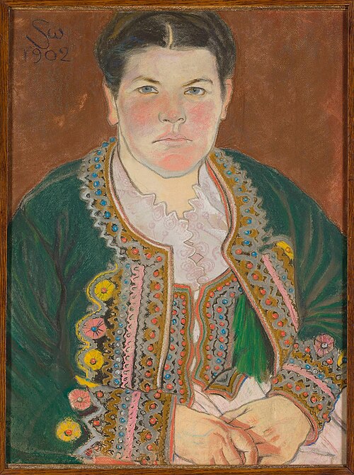 Portret żony w serdaku, 1902, Stanisław Wyspiański