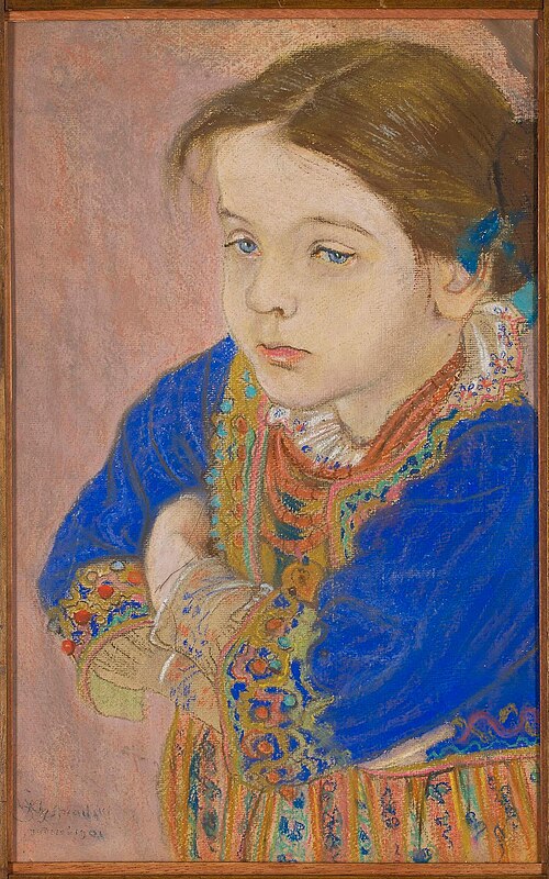 Dziewczynka w ludowym stroju, 1901, Stanisław Wyspiański