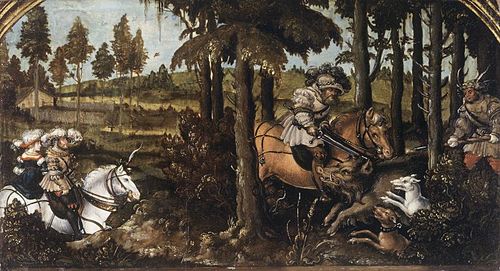 The Boar Hunt, 1527, Hans Wertinger