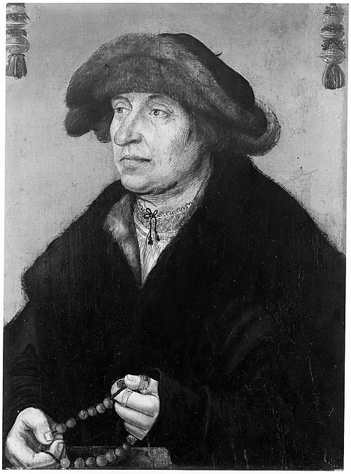 Portrait of a Man Holding a Rosary, , Hans Wertinger