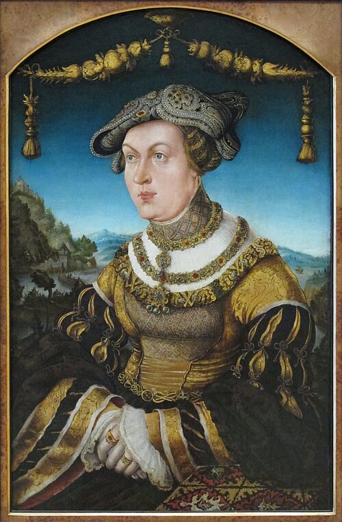 Portrait of Marie Jakobäa of Baden-Sponheim., 1526, Hans Wertinger