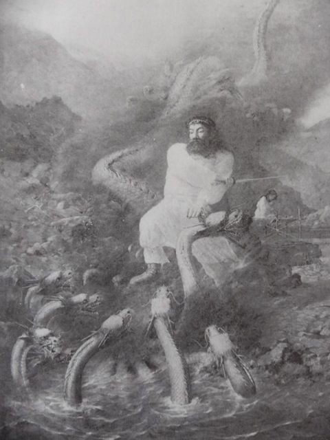 Susanoo-no-mikoto Killing Eight-Headed Serpent, 1895, Harada Naojirō