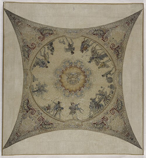 Esquisse pour la galerie Lobau de l'Hôtel de Ville de Paris : Scène médiévales : jeux et sports, 1890, Hector d'Espouy
