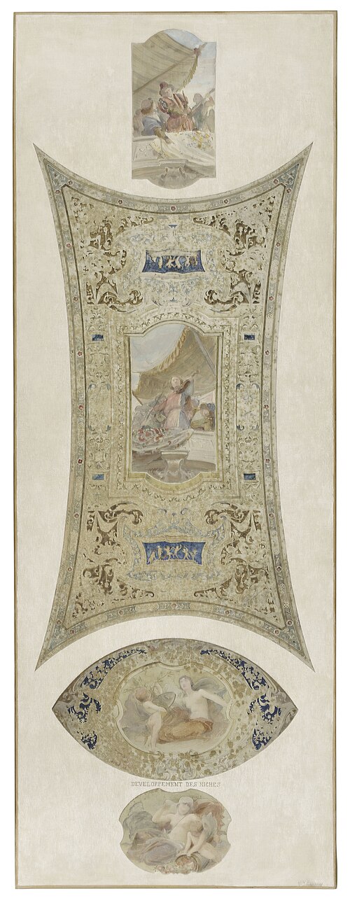Esquisse pour la galerie Lobau de l'Hôtel de Ville de Paris : Le concert, 1890, Hector d'Espouy