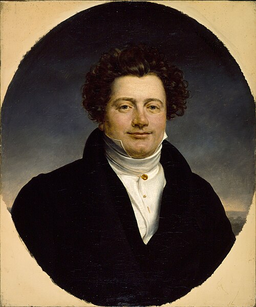 Portrait de Bernard-Léon (1784-1856), acteur et directeur des théâtres du Vaudeville et de la Gaîté, 1825, Henri-François Riesener