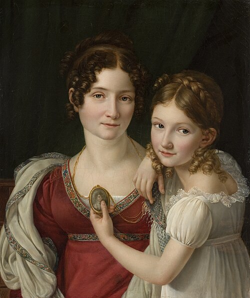 Portrait of a Mother with her Daughter, 1819, Henri-François Riesener
