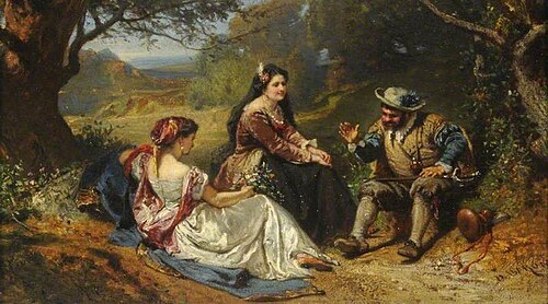 Sancho Panza Recounting His Adventure, 1872, Henri Baron
