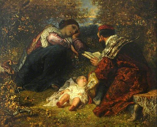 La lecture dans la campagne, 1872, Henri Baron