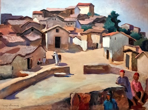 Place de village kabyle, 2000, Henri Clamens