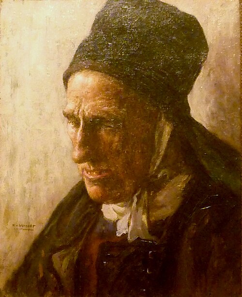 Vieille bretonne au Faouët, 1910, Henri Guinier