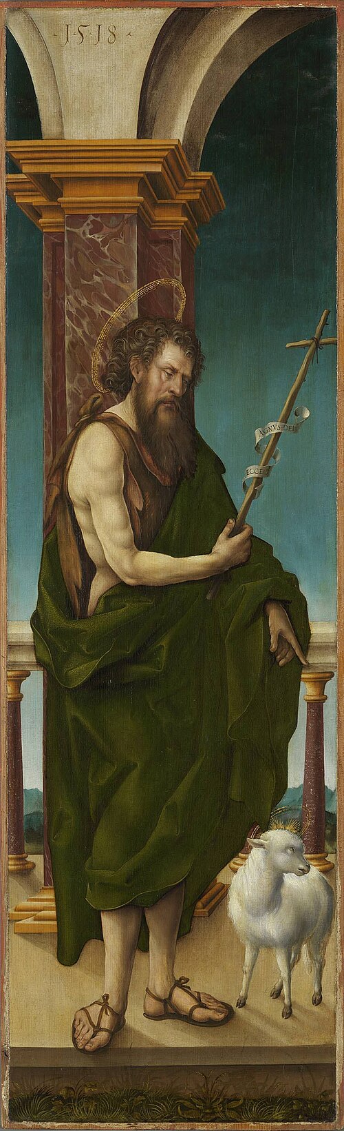 Johannesaltar, Flügelaußenseite: Hl. Johannes der Täufer, 1518, Hans Burgkmair