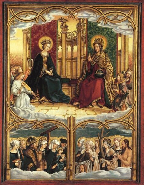 Allerheiligenaltar: Maria und Christus thronend, 1507, Hans Burgkmair