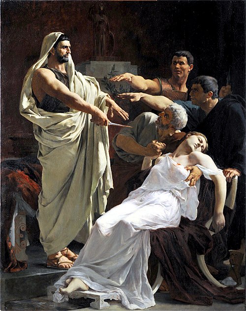 Le serment de Brutus après la mort de Lucrèce, 1884, Henri Pinta