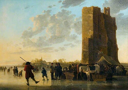The Maas in Winter with the Huis Te Merwerde, Dordrecht, , Aelbert Cuyp