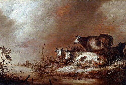 Cattle on a River Bank, , Aelbert Cuyp