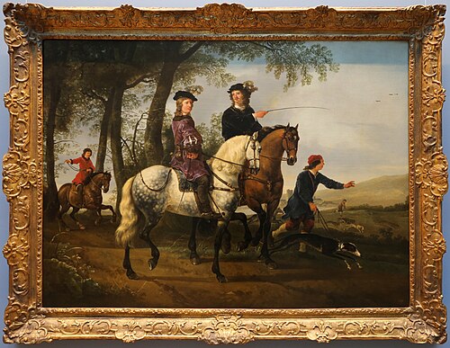 paesaggio con un giovane e il suo tutore a cavallo, , Albert Cuyp