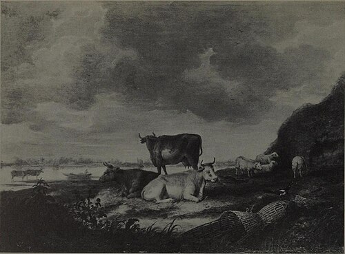 Cows and Sheep near a River, , Aelbert Cuyp