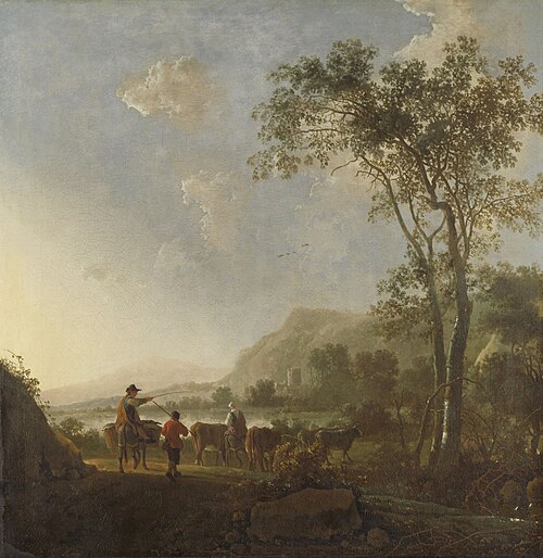 Landscape with herdsman and cattle, 1650, Aelbert Cuyp