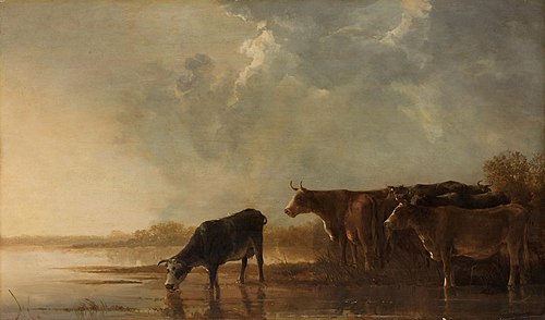 River landscape with cows, 1650, Aelbert Cuyp