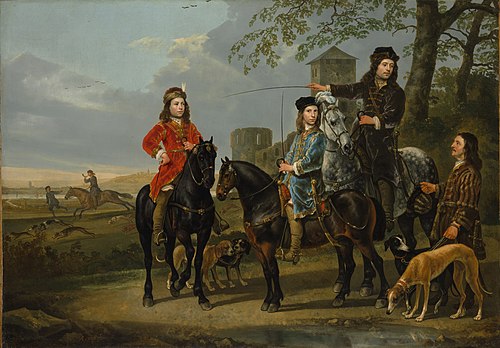 Equestrian Portrait of Cornelis (1639–1680) and Michiel Pompe van Meerdervoort (1638–1653) with Thei, 1652, Aelbert Cuyp