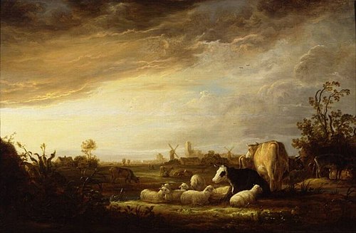 Sunset near Dordrecht, 1650, Aelbert Cuyp