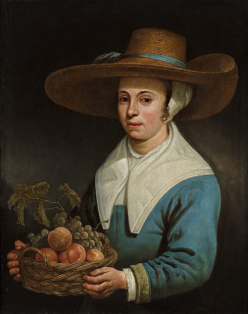Girl with a straw hat, with a basket of grapes, 1663, Aelbert Cuyp