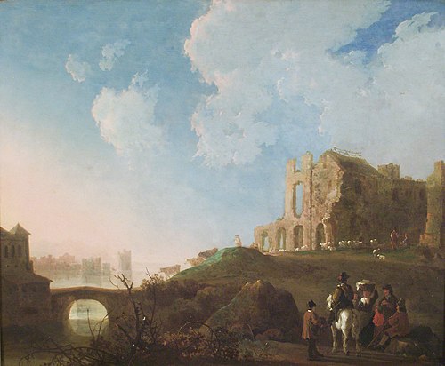 Landscape with the ruins of Rijnsburg Abbey, 1645, Albert Cuyp