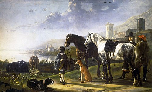 A Page with Two Horses, 1652, Aelbert Cuyp