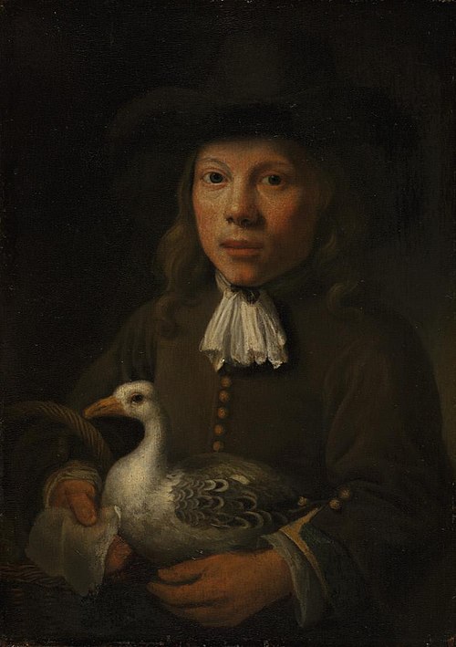 Boy Holding a Goose and a Basket, 1650, Albert Cuyp