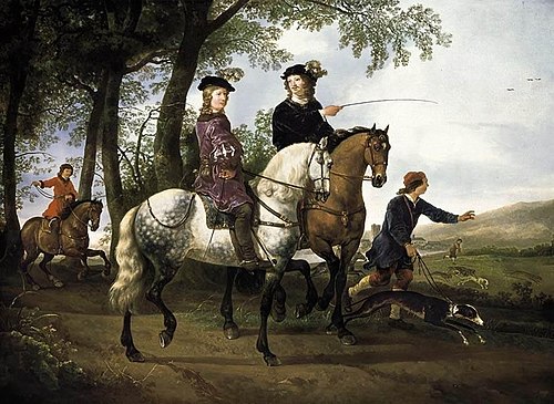 Landscape with a Youth and his Tutor on Horseback, 1651, Albert Cuyp