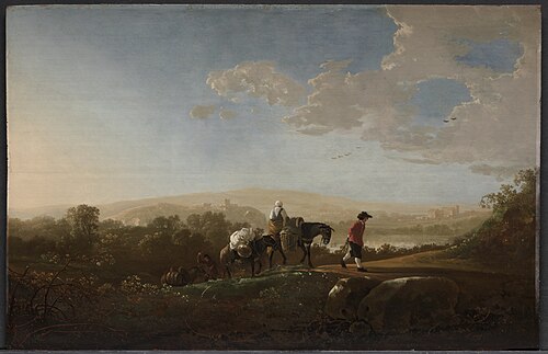 Travellers in Hilly Countryside, 1648, Aelbert Cuyp