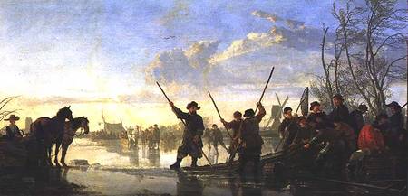 Fishing under the Ice near Dordrecht, 1657, Albert Cuyp