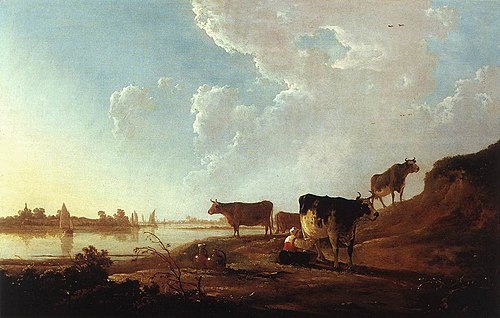 River Scene with Milking Woman, 1646, Aelbert Cuyp
