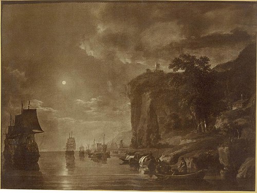Seascape with Full Moon, 1670, Aelbert Cuyp