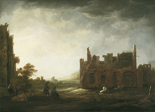 Landscape with the Ruins of Rijnsburg Abbey, 1645, Aelbert Cuyp