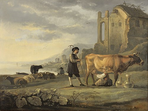 Landscape with Maid Milking a Cow, 1655, Aelbert Cuyp