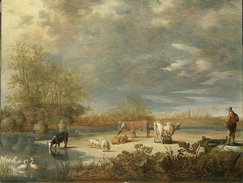 Vaches et moutons dans un pâturage, 1639, Albert Cuyp