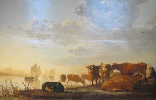 Cows in a River, at Sunset, 1650, Aelbert Cuyp