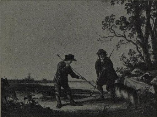 Two Shepherds with Bucking Goat, 1650, Aelbert Cuyp