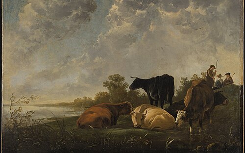 Five Cows with Herdsmen, 1645, Aelbert Cuyp