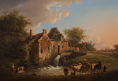 Landschap met waterval en boerderij, 1806, Henri Van Assche