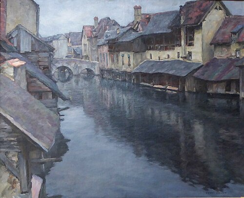 Vieux lavoirs sur l'Eure, 1936, Henri Villain
