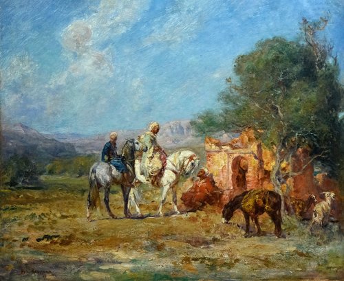Cavaliers arabes près du mausolée, 1907, Henri Émilien Rousseau