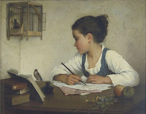 Enfant écrivant, 1860, Henriette Browne