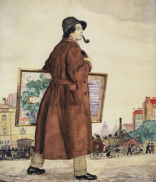 Portrait of Isaak Brodsky, 1920, Boris Koustodiev