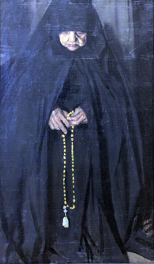 Old nun, 1908, Boris Koustodiev